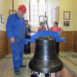 The bell reaches the ringing platform