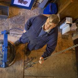 Preparing to raise the bell. Photo: Nigel Francis